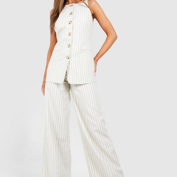 NWT Boohoo Pinstripe Vest - Picture 1 of 5